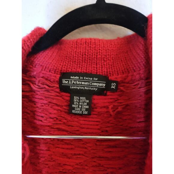 J.Peterman Company VTG Red Wool Women's Button Up Wool Sweater Size XS - Picture 3 of 4